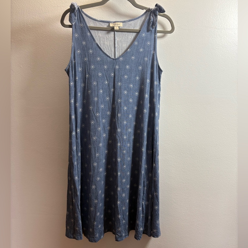 NWOT Style & Co Blue Knit Tank Dress M